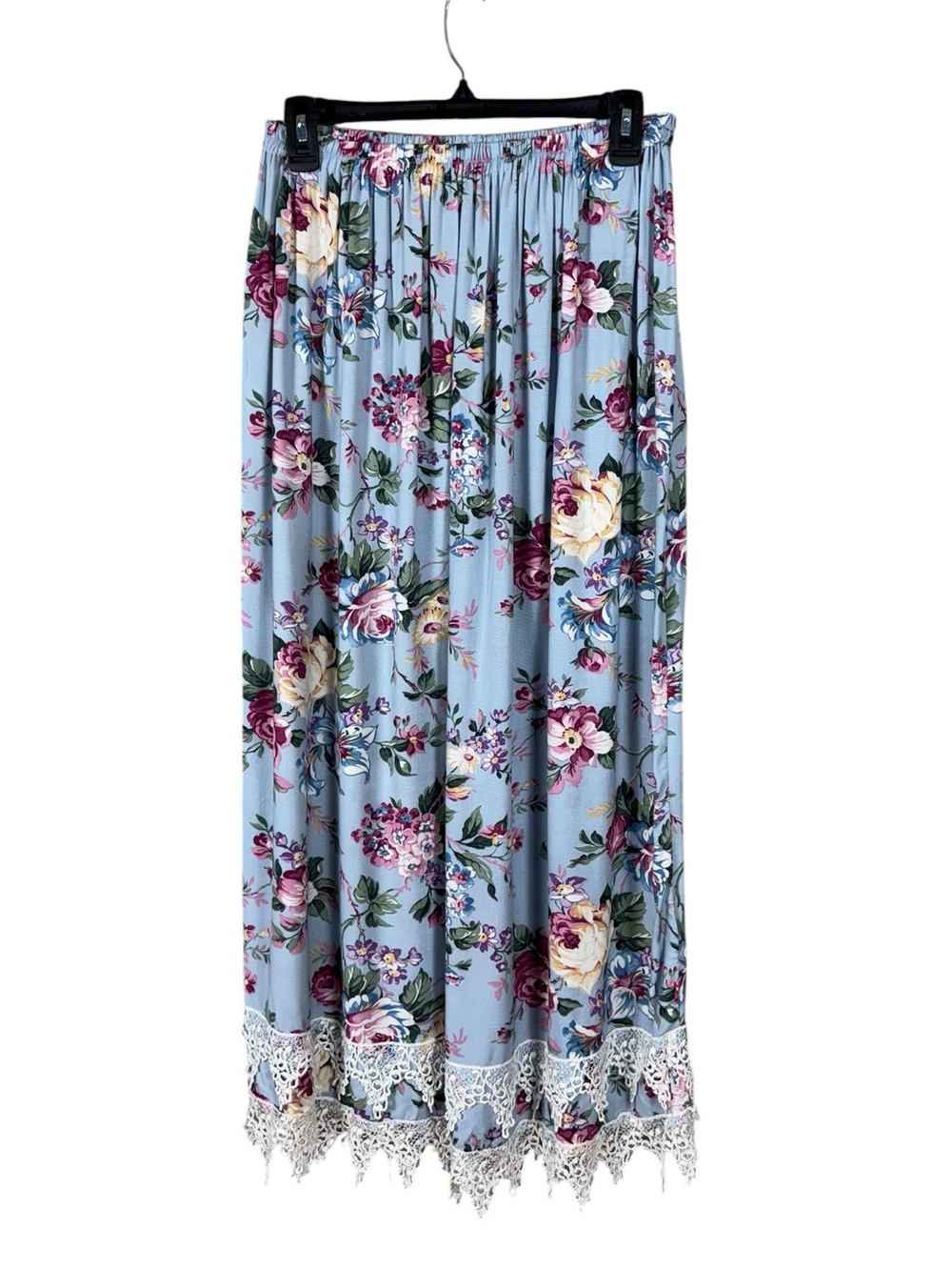 Vintage Floral Maxi Skirt Small Cottage Prairie Lace Romantic Feminine Coachella - Picture 3 of 5